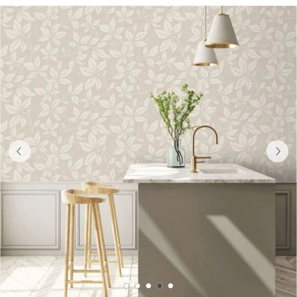 New Boråstapeter Vildvin Wallpaper Roll Stone Beige Leaf Neutral Retail $264 - Picture 2 of 12